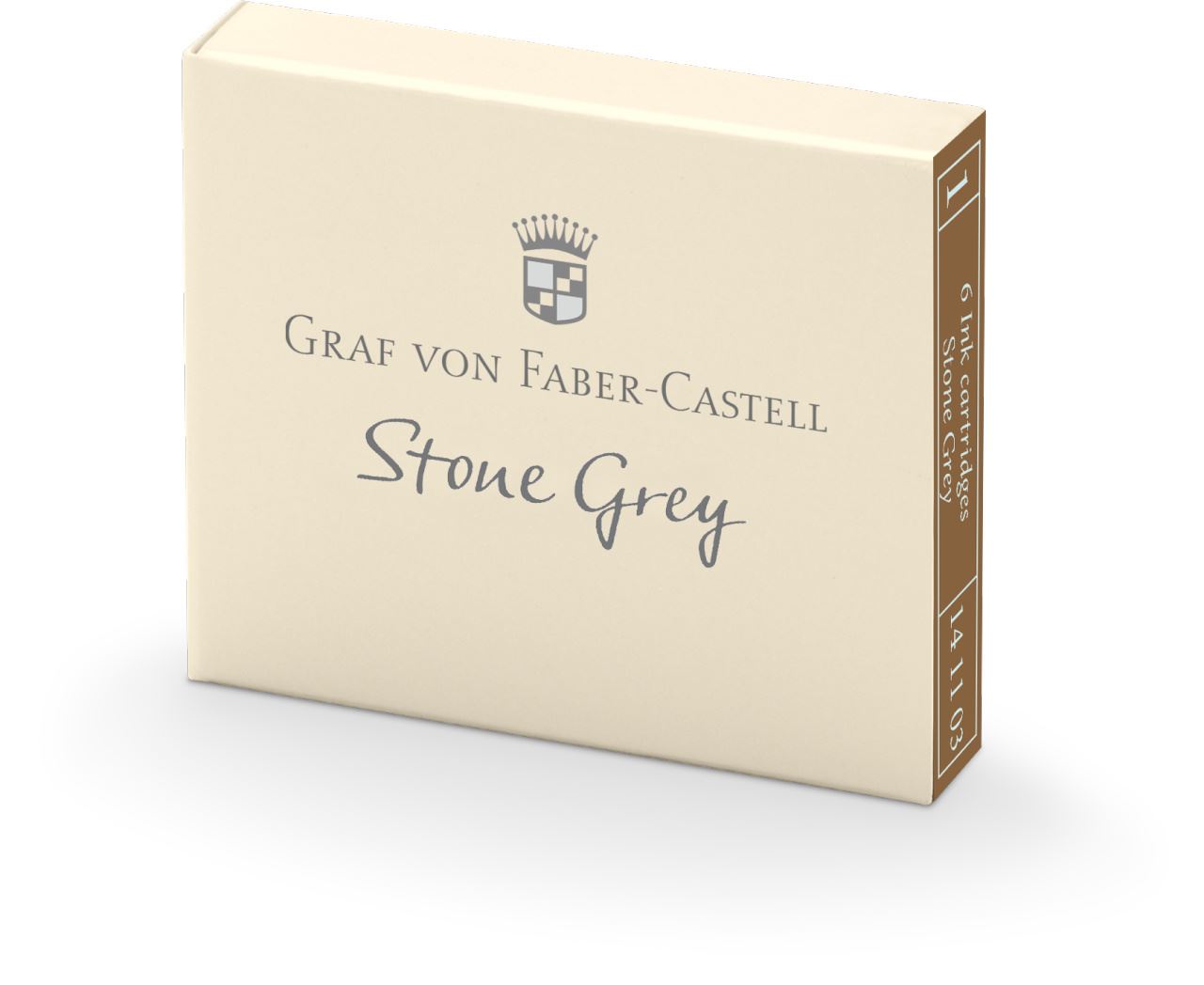 Graf-von-Faber-Castell - 6 cartuchos de tinta, Gris Piedra