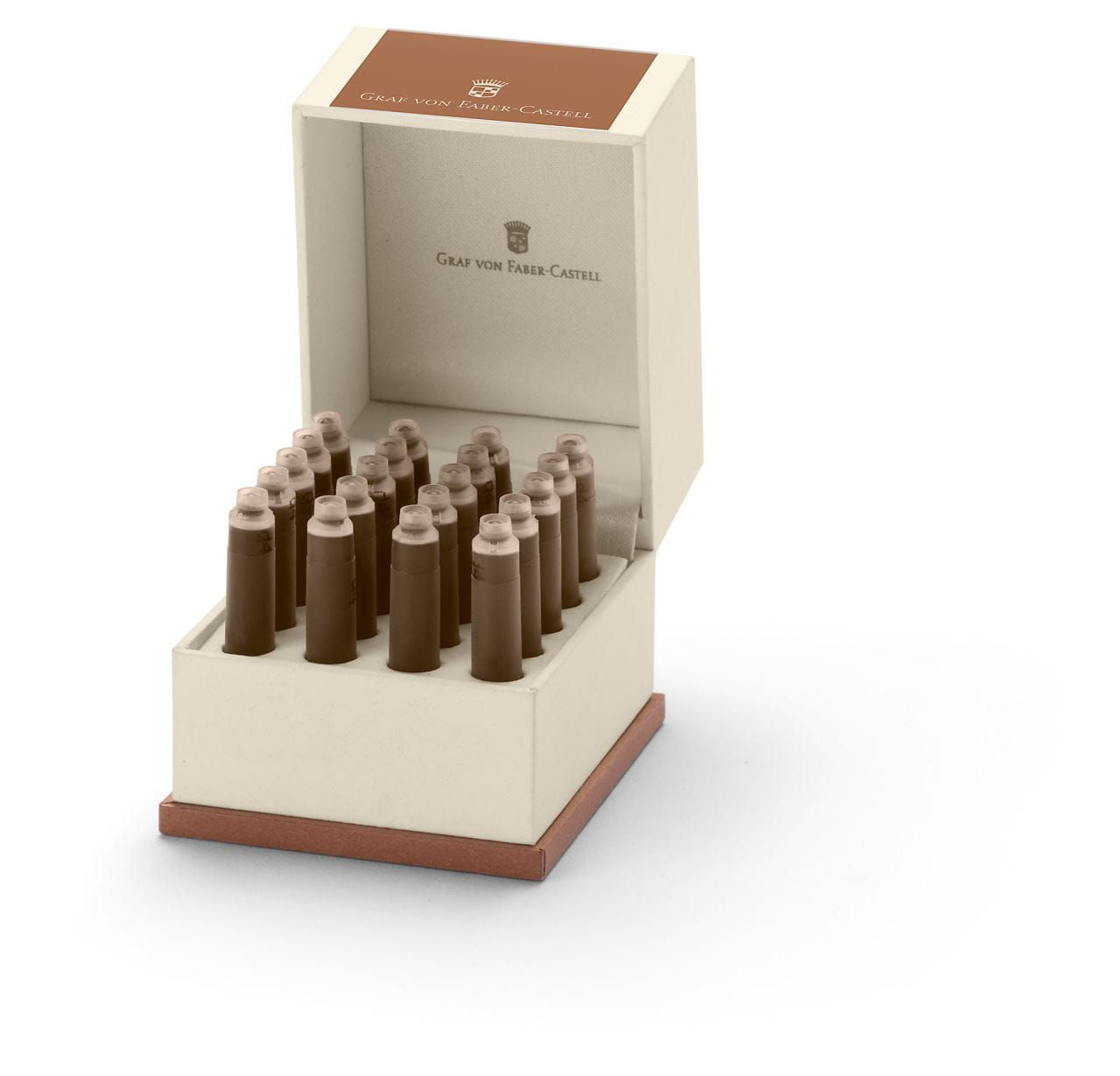 Graf-von-Faber-Castell - 20 cartuchos de tinta, marrón coñac