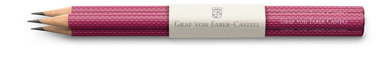 Graf-von-Faber-Castell - 3 lápices Guilloche, rosa eléctrico