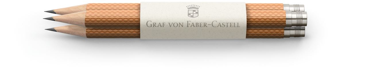 Graf-von-Faber-Castell - 3 lápices de bolsillo Guilloche, coñac