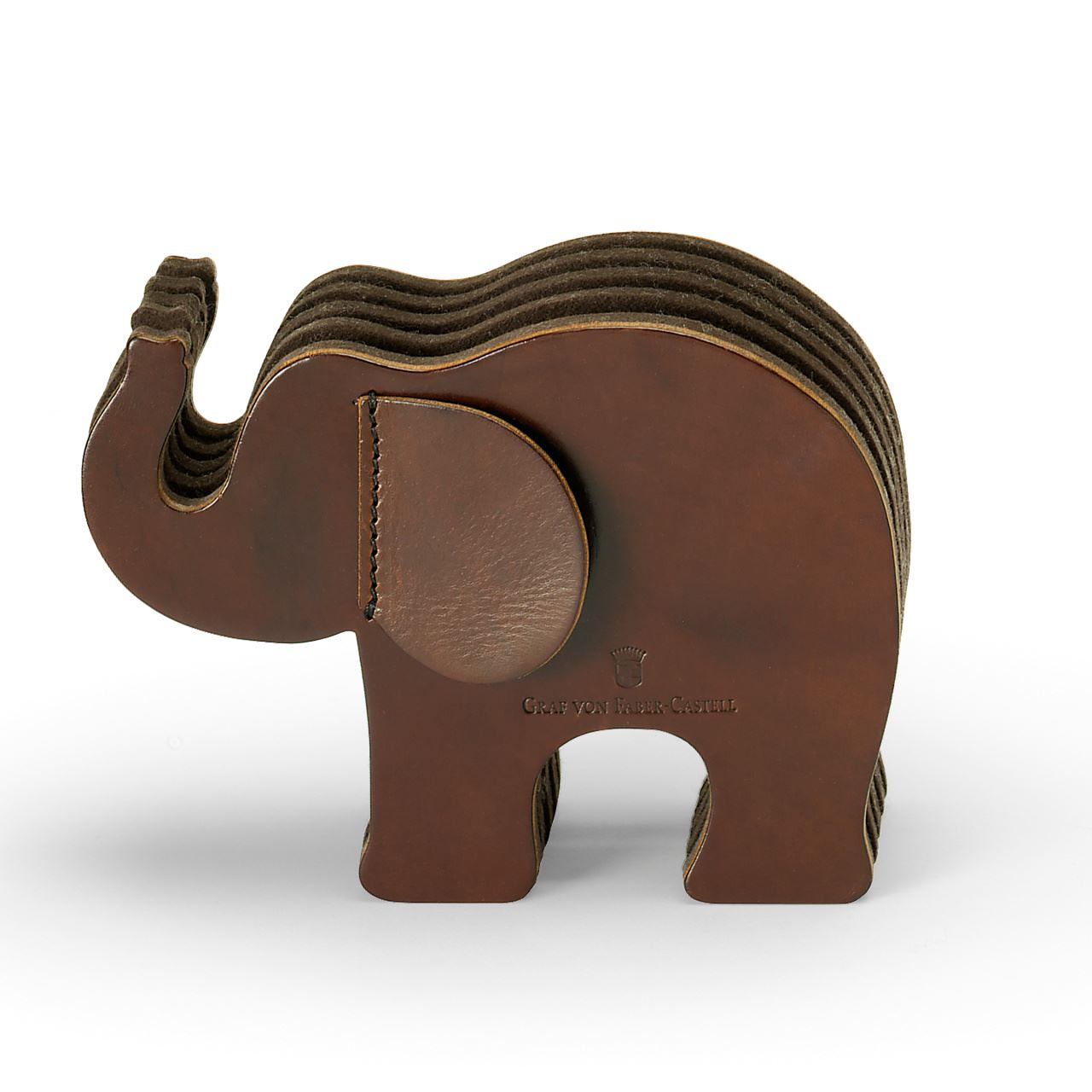 Graf-von-Faber-Castell - Elefante grande, piel de becerro, marrón oscuro